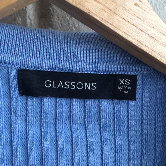 Glassons Pastel blurple ribbed long sleeve zip up - Picture 3 of 6